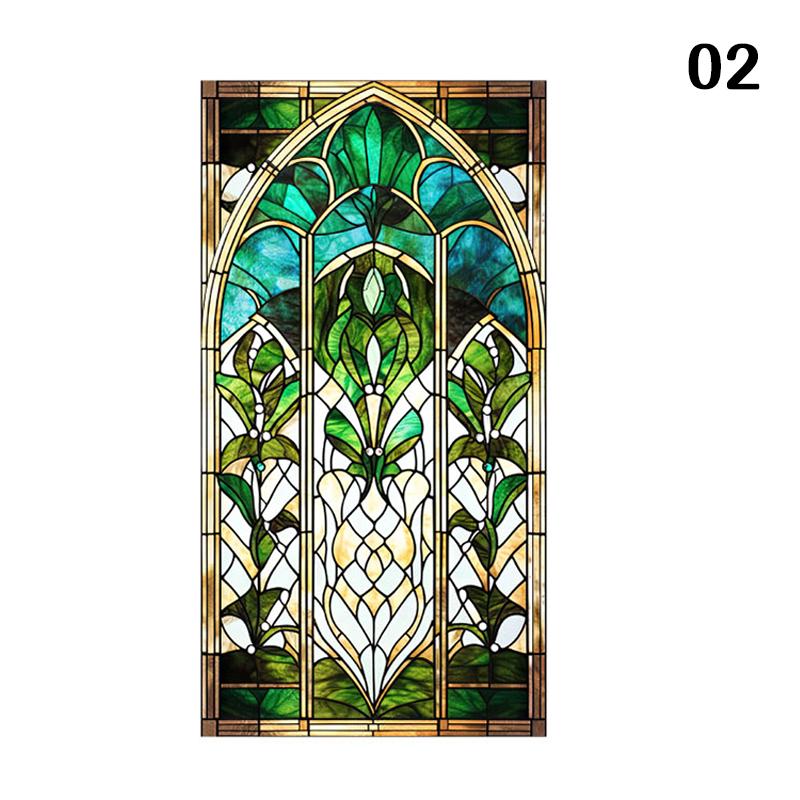 Ретро Арт-стекло Пленка Европейский стиль Витраж Церковное искусство Приватность Окна Наклейки Непрозрачный Отель Клуб Веранда Окно Декор Пленка