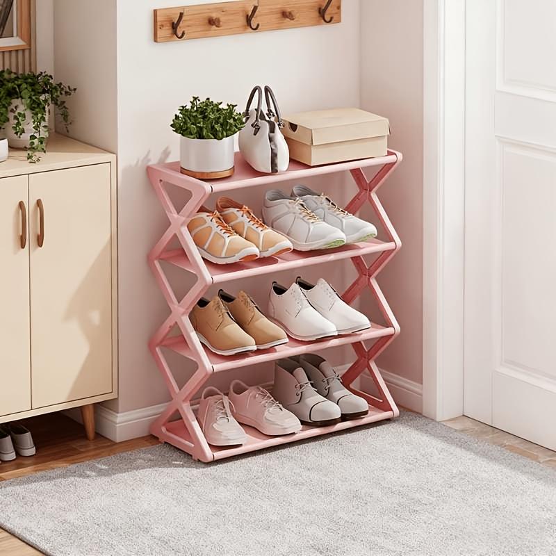 X-Shaped Simple Shoe Rack Multi-Layer Home Shoe Storage Rack for Entrance, Dormitory, Rental Room Shoe Cabinet Storage Rack