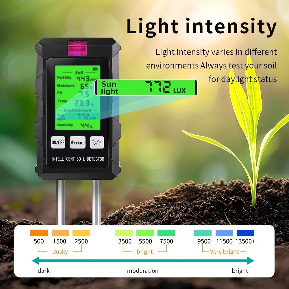 6-in-1 Soil Fertility Detector LCD Screen Garden Soil Analyzer  for Farm Soil Check
