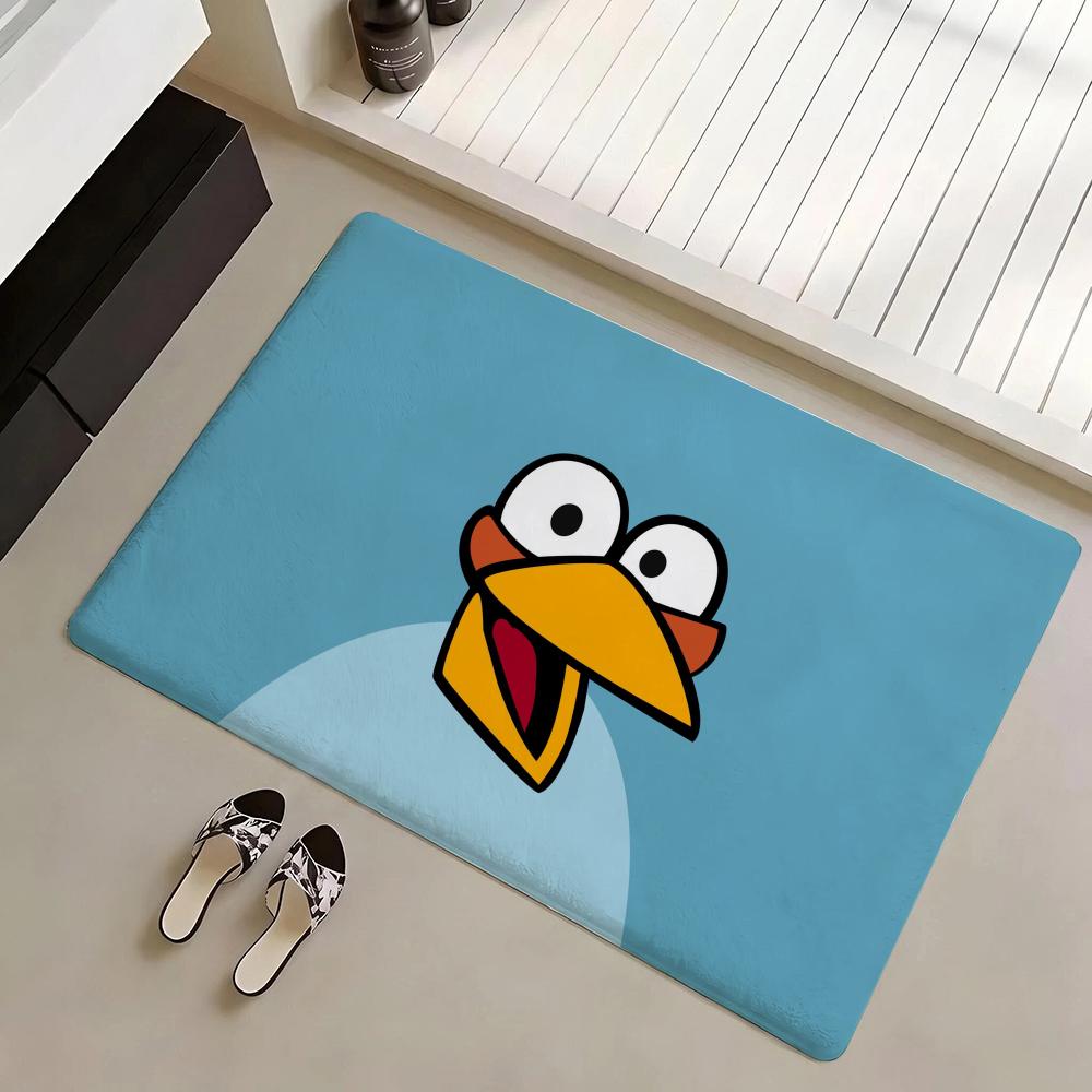 Коврик для пола Angry Birds Эко-фланель Коврик для двери Нескользящий Без запаха Для помещений Мягкий Короткий ворс Ковер для пола