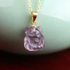 Ювелирные изделия из натуральных кристаллов, розовый кристалл аметиста, ожерелье с девятихвостой лисой, трехмерная нефритовая цепочка на ключицу