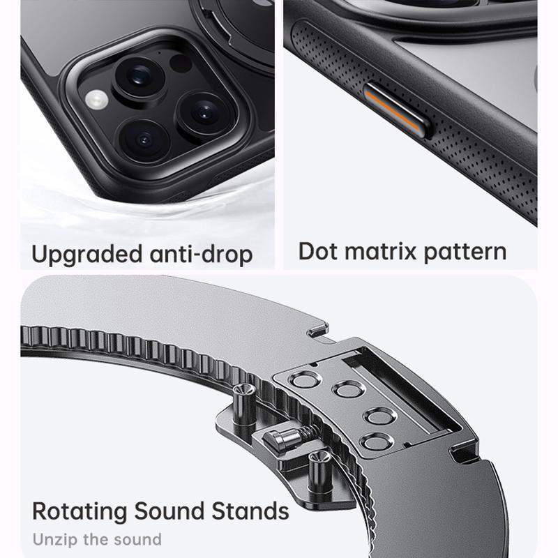 KEYSION N52 Magnetic 360° Ring Case for MagSafe for iPhone 13 14 15 Pro Max Matte Transparent Shockproof Phone Cover