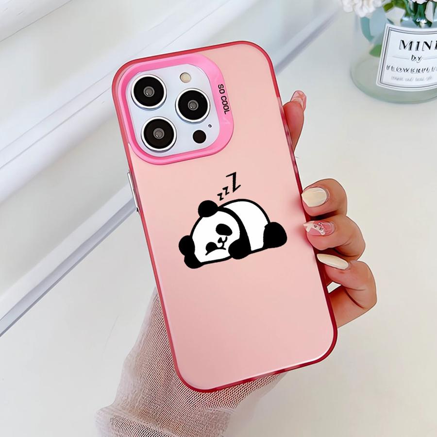 Мягкий чехол для телефона iPhone 14 15 16 Plus 11 12 13 Pro Max 16e Милый мультяшный панда