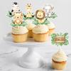 Jungle Animal Cupcake Decoration Cartoon Elephant Lion Giraffe Cake Decoration Wildlife Park Wild One Birthday Party Supplies
