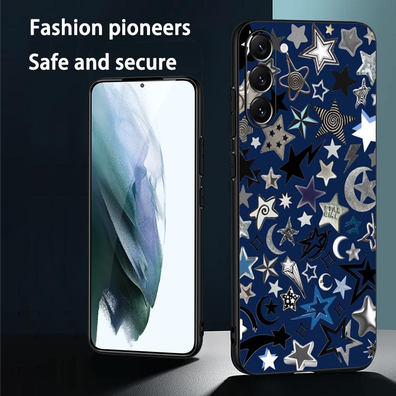 Модный классный узор со звездами, хит продаж, чехол для телефона для Samsung Galaxy S26 S25 S24 S23 S22 S21 Plus Ultra Note20, мягкий, черный