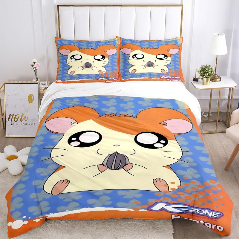 3pcs Hamtaro Duvet Cover Set - Machine Washable, Includes 1 Duvet Cover and 2 Pillowcases, No Core Included yy251022195