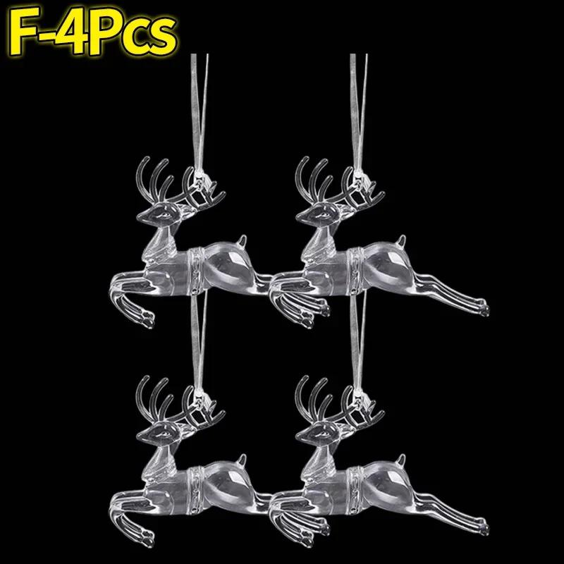 Crystal Clear Snowflake Pendants Transparent Christmas Tree Hanging Ornaments Icicle Holiday Winter Party Decorations Wholesale
