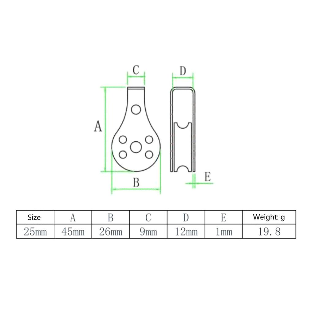 2 шт. 316 нержавеющая сталь одинарный шкив сверхпрочный трос роликовый нейлоновый шкив для подъема парусной веревки