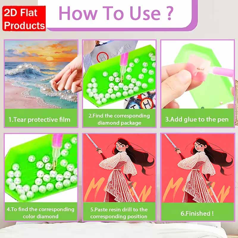 Disney Жемчужная живопись Мулан DIY Жемчужная живопись Искусство из драгоценных камней Жемчужная точечная живопись Картины-поделки Подарки для взрослых новичков Декор для дома