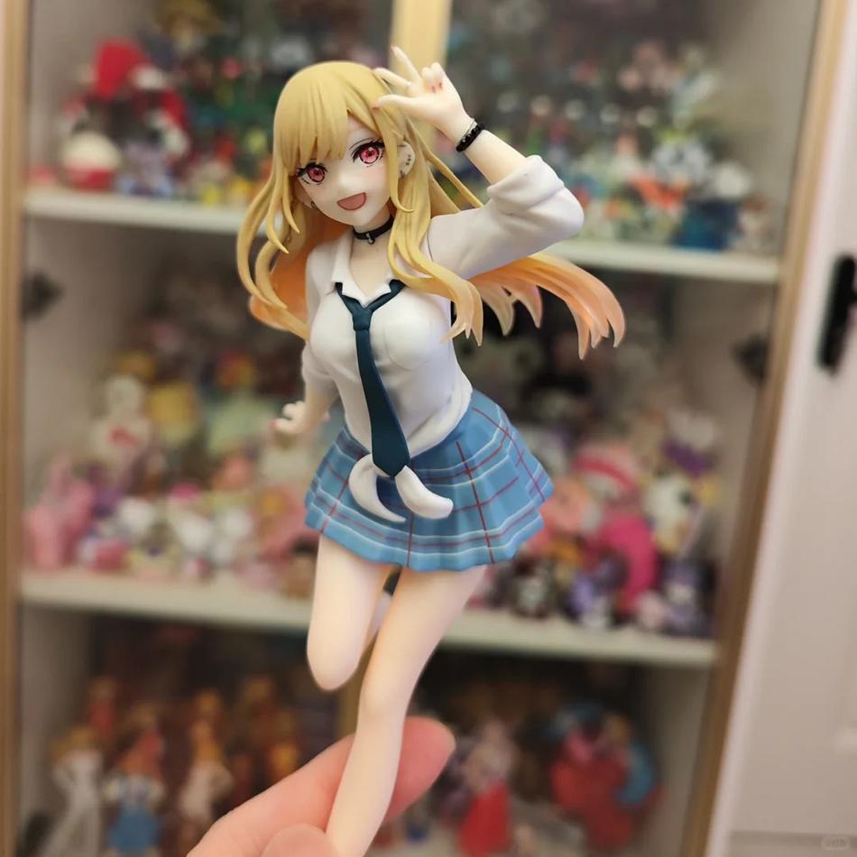 18CM Anime My Dress Up Darling Kitagawa Marin Figure School Uniform Dress Up Standing Model Toy Gift Action Figure For Kids