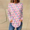 Tee Shirts For Women Fall Casual Long Sleeve Shirts Sweatshirt Vintage Graphic Printing Top Pullover Christmas