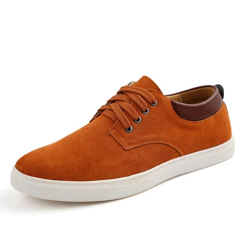 Men's Canvas Shoe Casual Suede Oversized Board Shoes Spring and Autumn Fashionable Solid Color Lace-up Sports Shoes Men's Shoes
