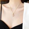 Tulip Necklace Opal Pendant Women's ins Light Luxury Niche Simple Versatile Elegant Personality Clavicle Chain