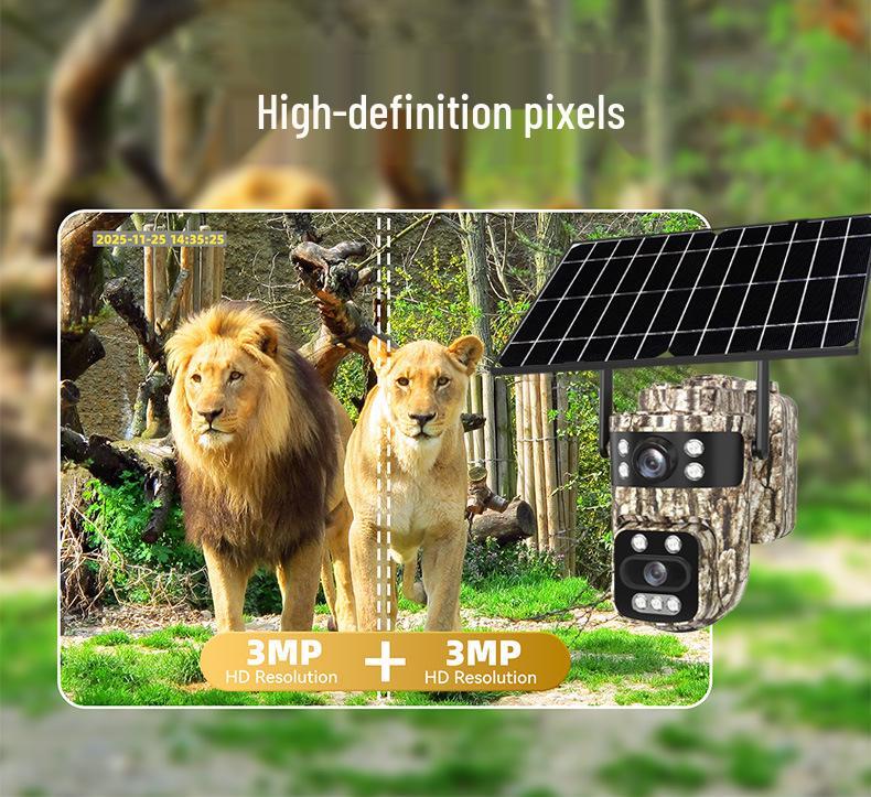 Camouflage Wireless Solar Camera with Remote Mobile Detection & Night Vision