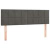 Box Spring Bed with Mattress Dark Gray 140x190 cm Velvet