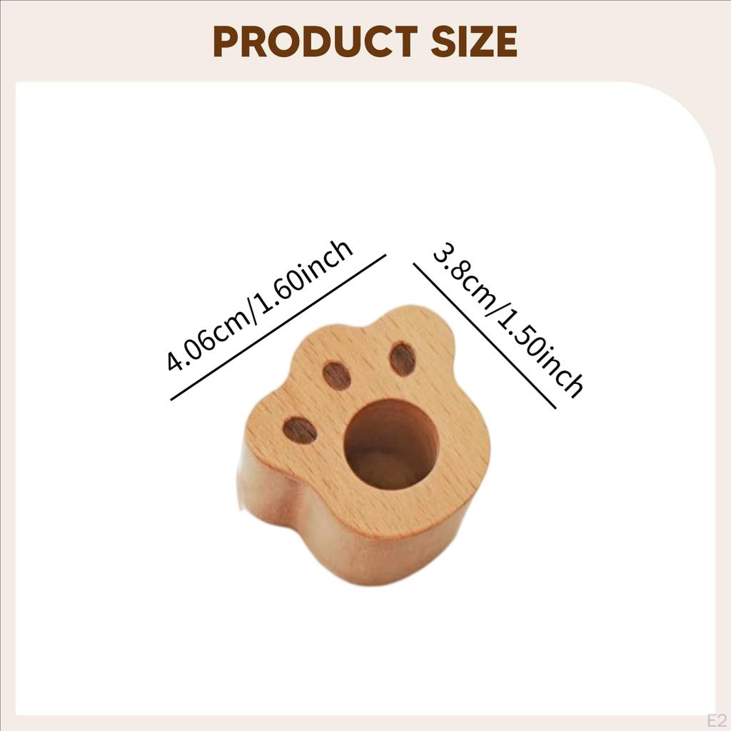 Cat Whisker Holder Wooden Base Paw Shape Vase Simple Hair Keepsake Desk No Glass Tube Versatile for