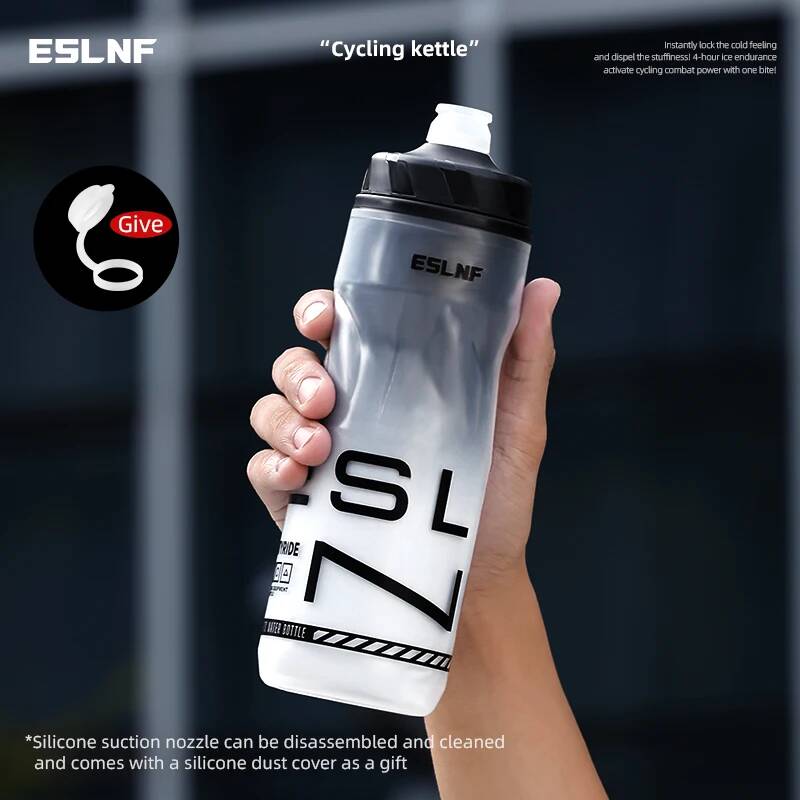 ESLNF Портативная Велосипедная Бутылка для Воды 610 мл, Двухслойная, Изолированная, для Горного Велосипеда MTB и Дорожной Езды