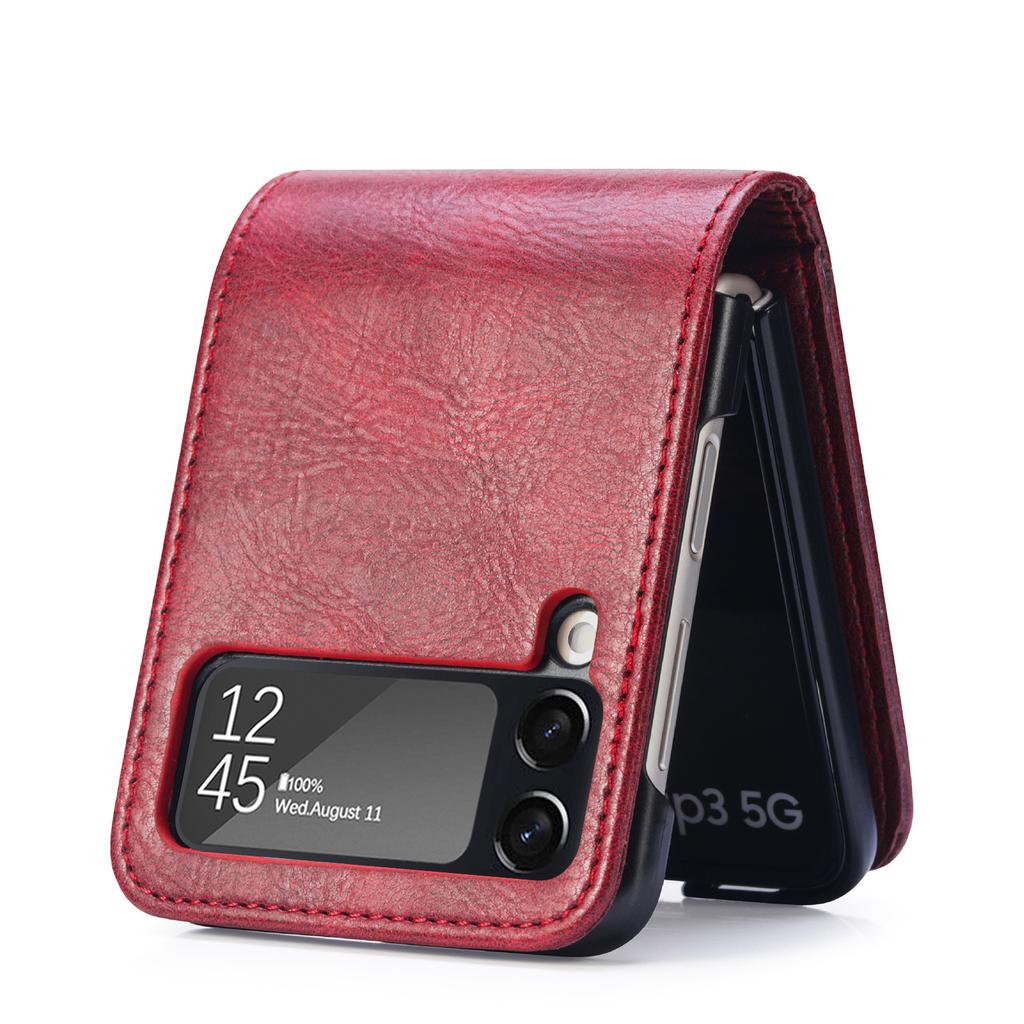 Складной кожаный чехол-сумка для Samsung Galaxy Z Flip4 5G Flip3 Flip 4 3 Flip5 Flip6 Flip2 Flip 5 6 2 Слот для карт Аксессуары для телефона