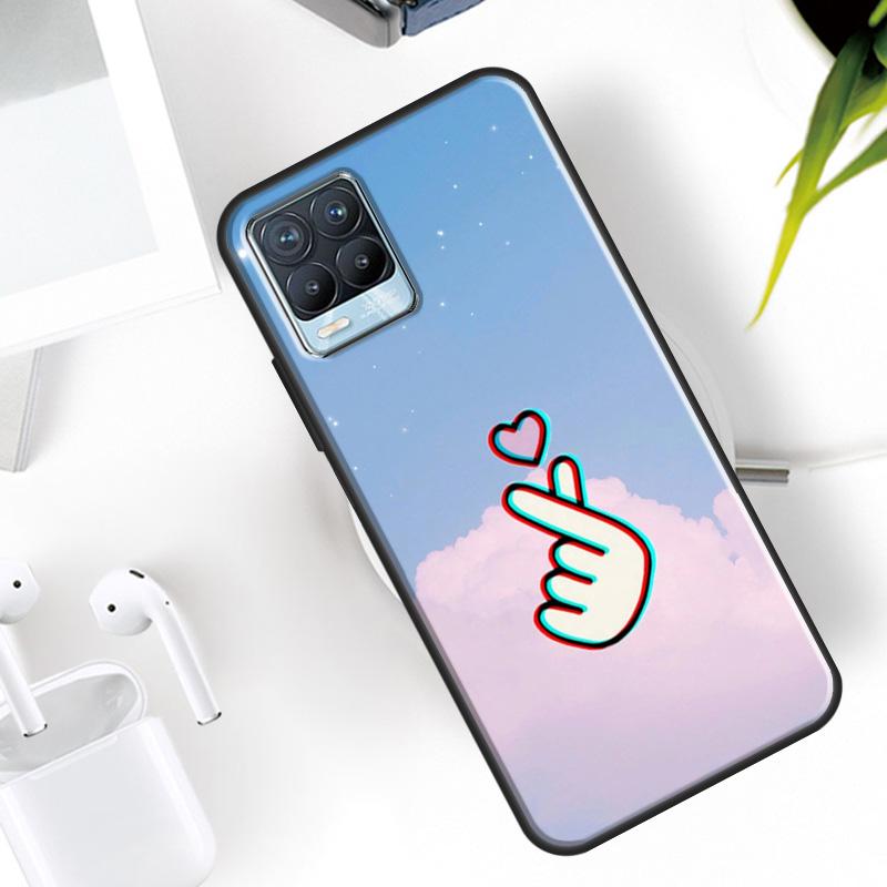 Hand Holding Moon Finger Heart Case For Realme 15 11 12 13 14 Pro Plus C53 C55 C51 C25 C63 C61 C65 C67 C71 C75 GT6 GT7 Pro