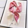 Green oil painting small square scarf silk scarf women's summer thin sunscreen spring and autumn headscarf head scarf tied bag headband belt