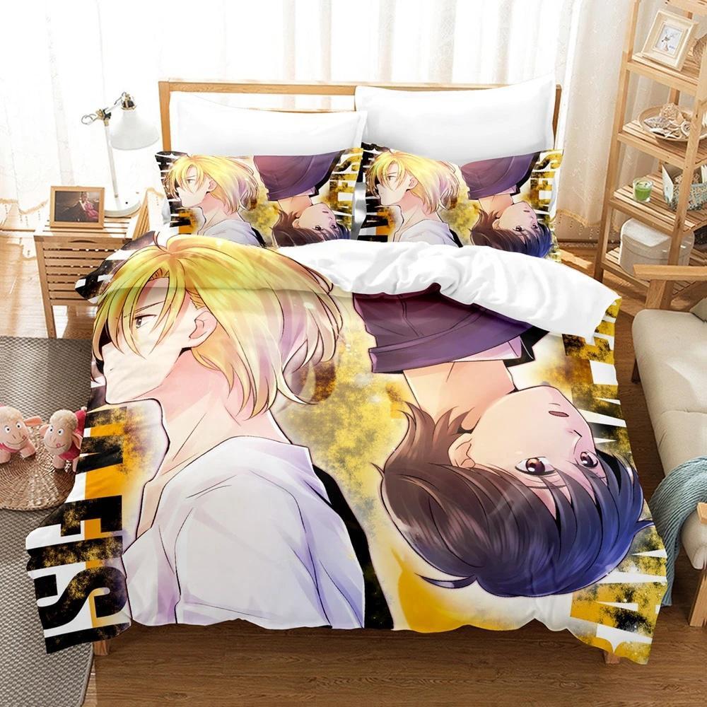 3D Печать Аниме Banana Fish Комплект Постельного Белья Односпальный Полуторный Двуспальный Кинг-сайз Комплект для Кровати Взрослый Детский Спальня Комплекты Пододеяльников Домашний Текстиль