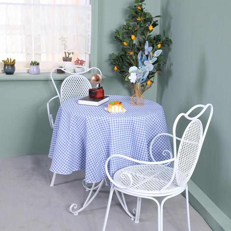 Круглая Скатерть Хлопок Лен Клетчатая Скатерть Маленькая Свежая Круглая Скатерть Скатерть для Кофейного Столика Скатерть для Кофейного Столика