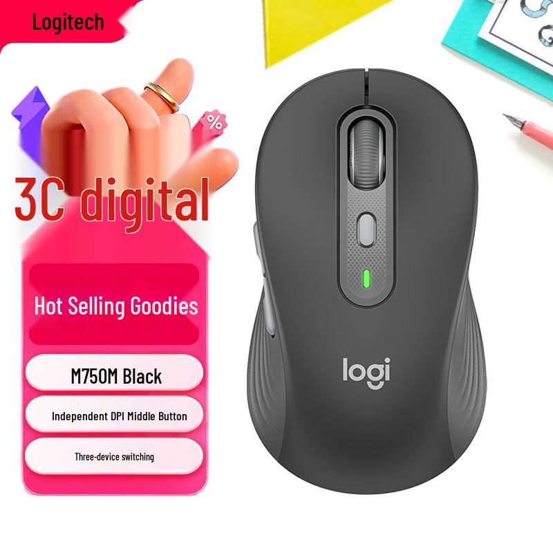Logitech Беспроводная бесшумная Bluetooth-мышь M750M