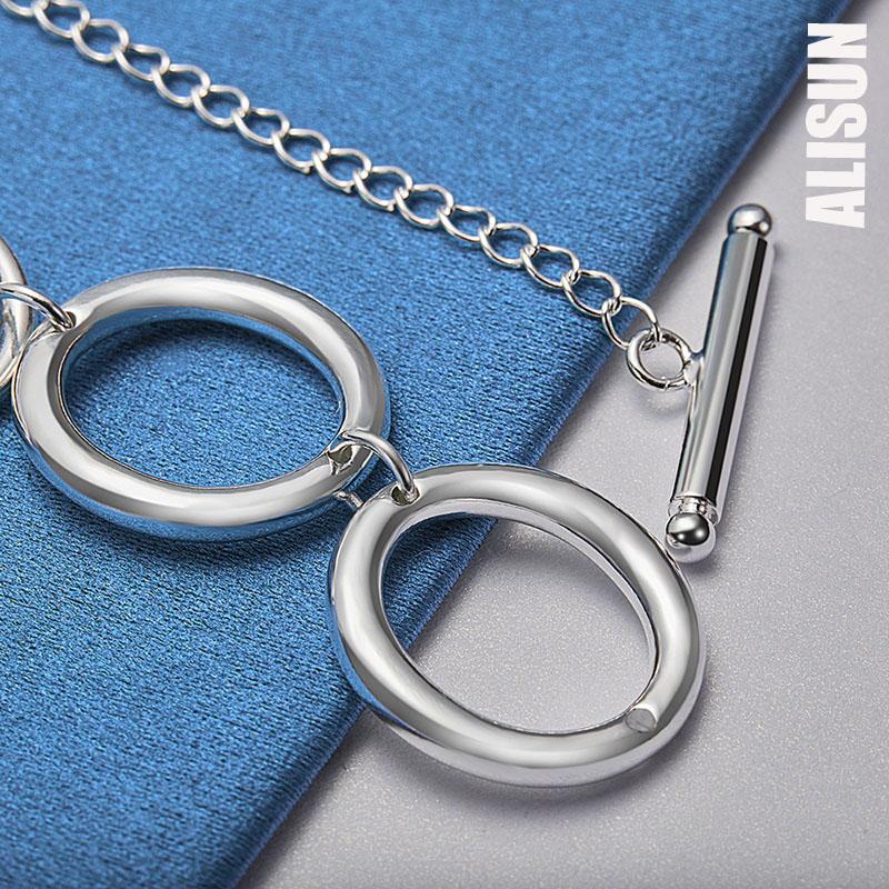 Круглый браслет из стерлингового серебра 925 пробы с кольцом, модные свадебные украшения