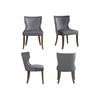 Chaises de salle à manger - MUVOE - Ensemble de 4 - Velours gris - Pieds en bois massif - Confort optimal
