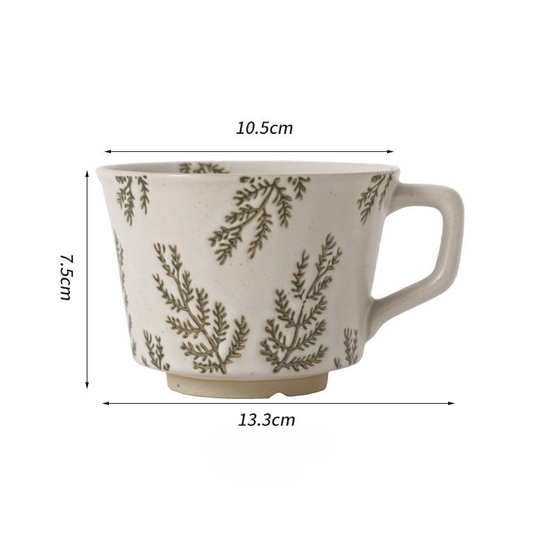 Coarse Pottery Hand-Painted Ceramic Milk Coffee Cup High Value Breakfast Cup High Value Retro
