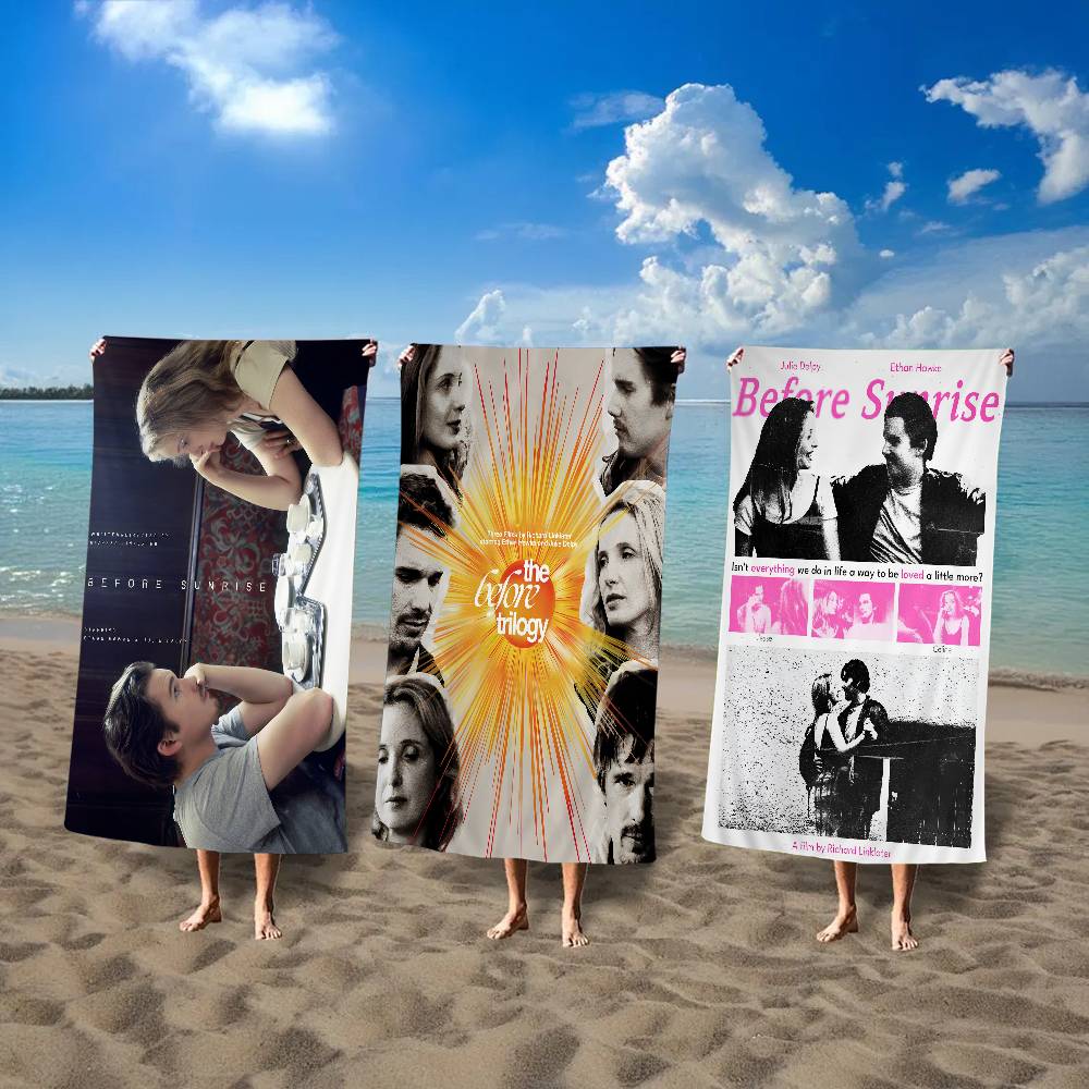 Classic Before Sunrise Anime Beach Swimming Towel Soft Absorbent Washcloth Children's Gifts for Kids Travel Camping Gym