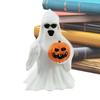 Halloween Ghost Figurine Ghost With Pumpkin Desk Ornament Spooky Resin Sculpture Desk Display Ornaments For Bedroom Entryway