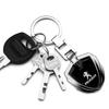 For Peugeot Car Emblem Stying Metal Key Rings Shield Shaped Keychain For Peugeot 407 508 2008 5008 307 308 3008 206 207 208 107
