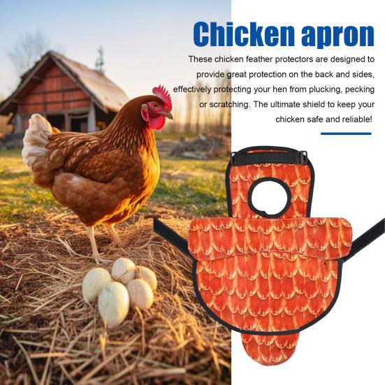 Chicken Saddle for Hens Printed Chicken Aprons with Adjustable Strap Chicken Vest Jacket Clothes for Poultry Back Feather Protection