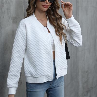 Solid Simple куртка-бомбер, повседневная верхняя одежда с длинным рукавом на молнии, женская одежда