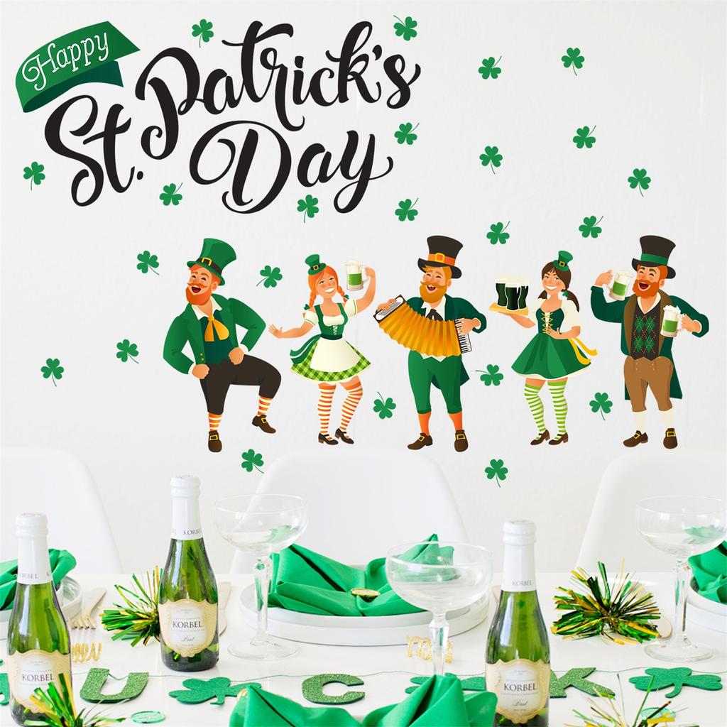 St. Patrick's Day Hat Wall Stickers Suitable for Bedroom Living Room Festive Atmosphere Decoration Stickers
