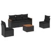 VidaXL Salon de Jardin avec Coussins 6 pcs, Canapés de Terrasse, Ensemble de Meubles de Patio, Mobilier d'Extérieur, Noir 3225852