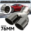 76mm 3inch Universal Car Exhaust Muffler Tip Round Stainless Steel Car Tail Rear Chrome Round Exhaust Pipe Tail Muffler