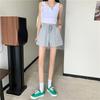 Шорты с высокой талией женские летние свободные облегающие повседневные спортивные черные широкие брюки с высокой талией для домашней пижамы