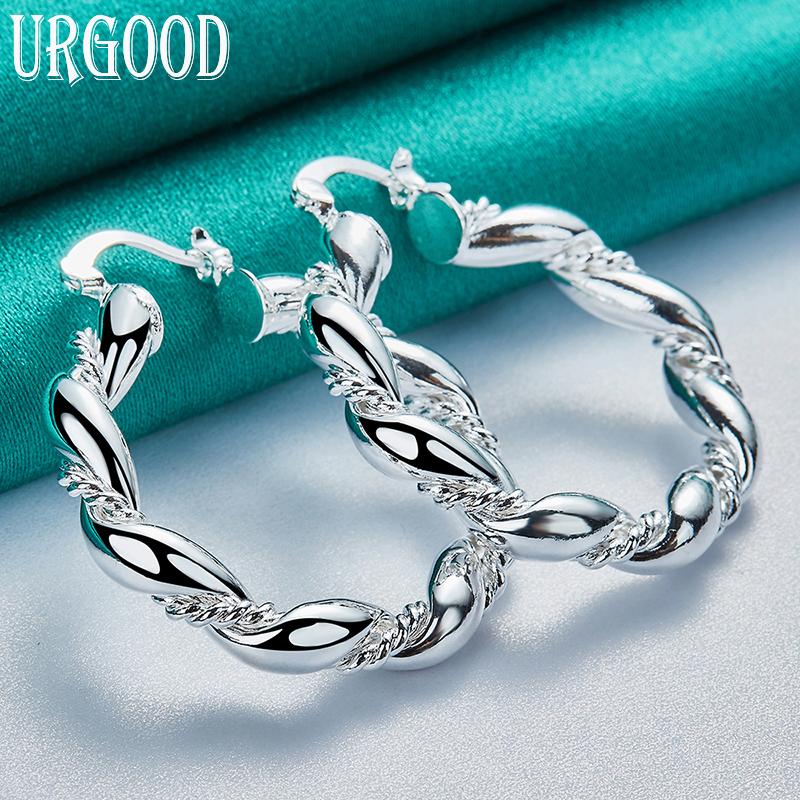 Серьги в форме жареного теста из стерлингового серебра 925 пробы, модные украшения