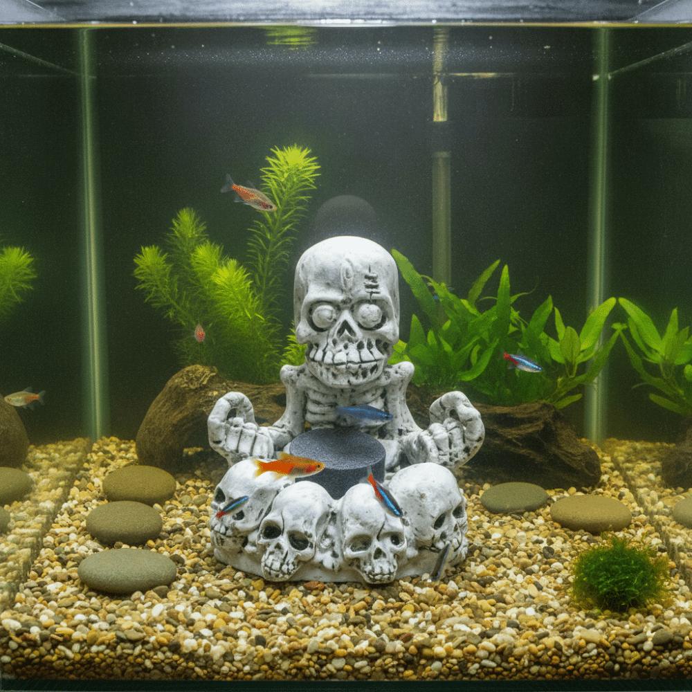 Simulated Fish Tank Skeleton Landscaping Resin Reptile Tank Skeleton Ornament Reptile Pet Cage