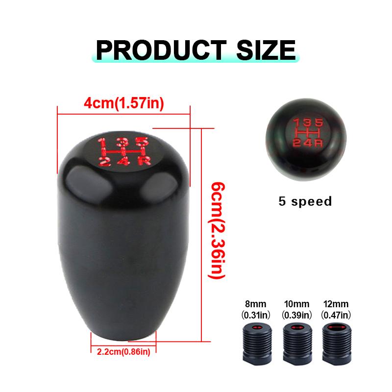 5-ступенчатая ручка переключения передач автомобиля, алюминиевая ручка переключения передач механической коробки передач, рычаг переключения передач, автоматическая M8 M10 M12, универсальная