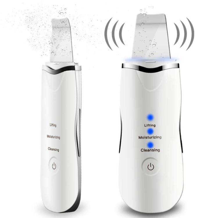 Professional Ultrasonic Face Skin Scrubber Shovel Pores Cleanser Rechargeable Spatula Blackhead Remover Facial Cleaner