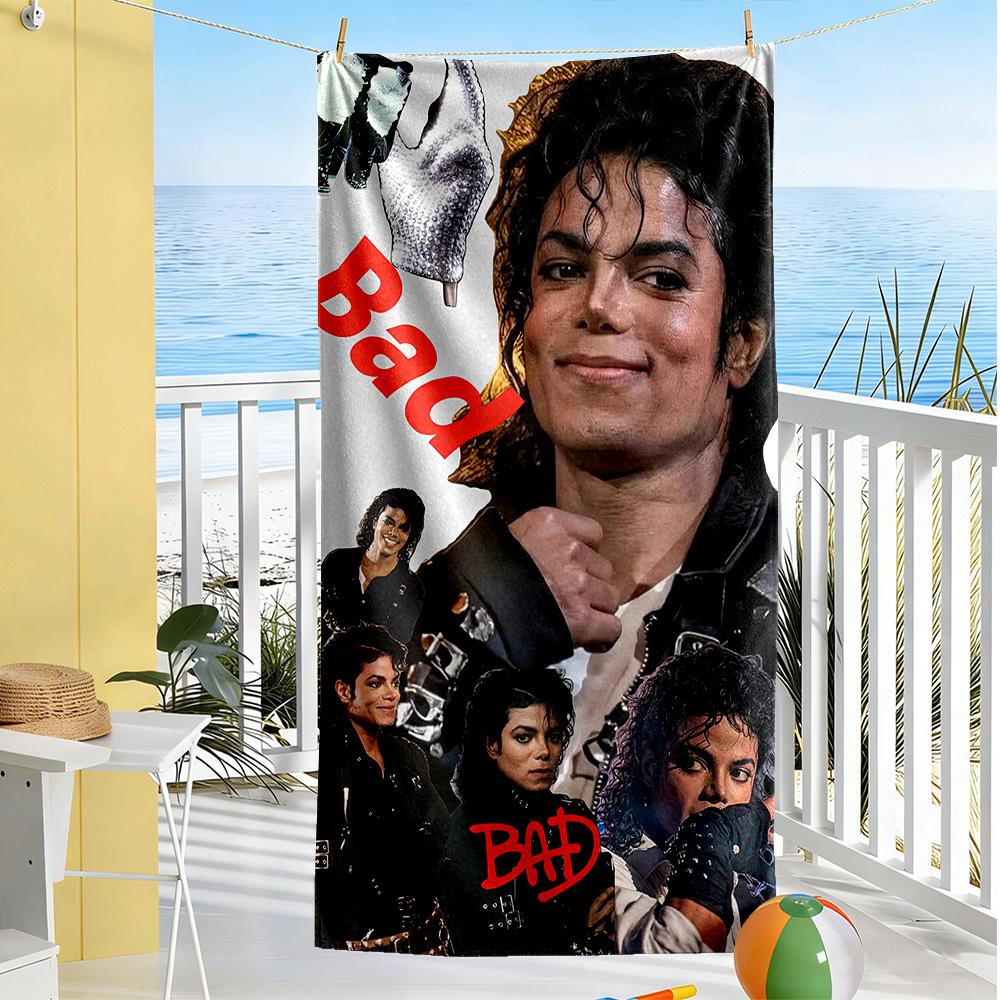 Michael Jackson Beach Towel Super Soft & Absorbent Comfortable Lightweight Suitable for Sports, Travel, Swimming, Yoga, Bathroom, Beach, And Pool