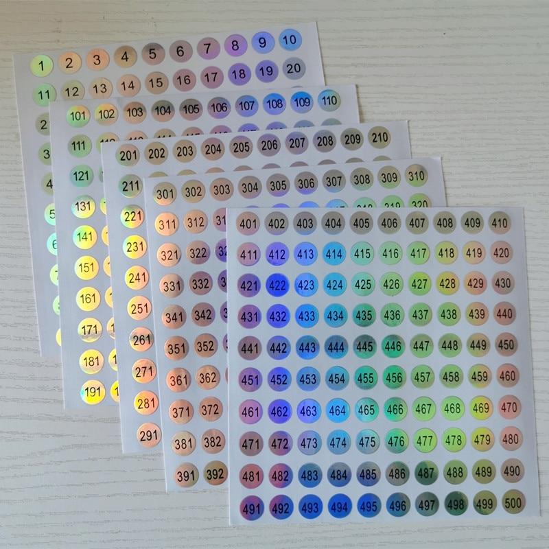 1-500 наклейка с номером для лака для ногтей, цветной гель-лак, маркировка, нумерация, маникюрный инструмент ZKStar ZH