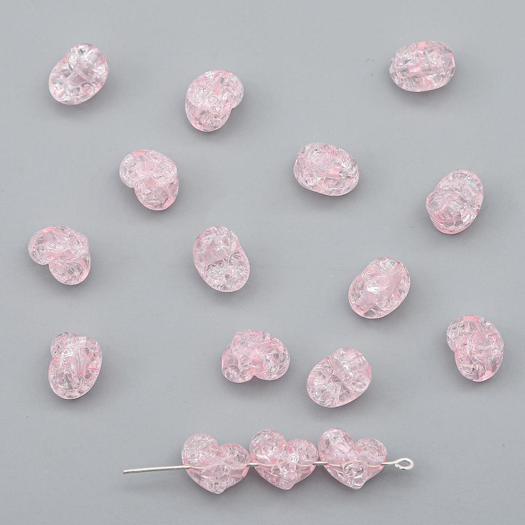 55/70Pcs Plastic Acrylic Heart Beads Fashion Loose Spacer Beads for Jewelry Making DIY Hairpin Earring Necklace Handmade