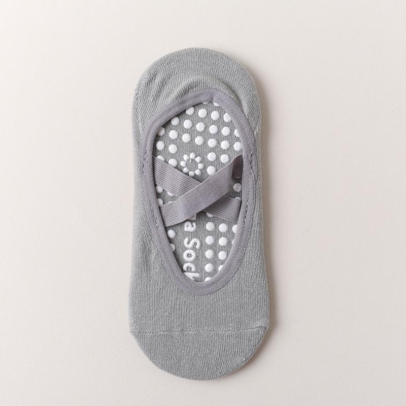 Женские нескользящие силиконовые носки для йоги с перекрестными ремешками - Идеально подходят для летних занятий фитнесом и пилатесом в помещении