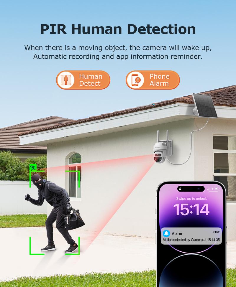 4G Solar Outdoor Camera with 3MP HD and Full-Color Night Vision