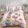 Cartoon Giraffe Tropical Animals Comfortable Duvet Quilt Cover Pillowcase Bedding Set Children Bedroom Decoration Home Textile