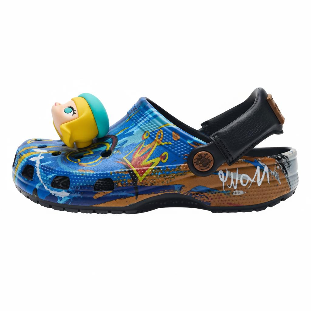 Crocs X Bubble Mart Molly Eva Классические Модные Клоги Унисекс Клоги Синие 212962